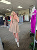 Khaki Pink Floral Mini Dress
