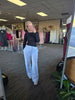 Gray Fleece Straight Leg High-rise Jogger