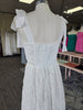 Off White Tie Shoulder Lace Midi Dress
