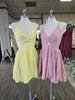 Yellow Eyelet Lace Front Twist Bubble Dress