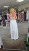 Off White Smocked Open Back Maxi Dress