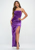Purple Velvet High Slit Maxi