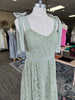 Light Sage Tie Shoulder Lace Midi Dress