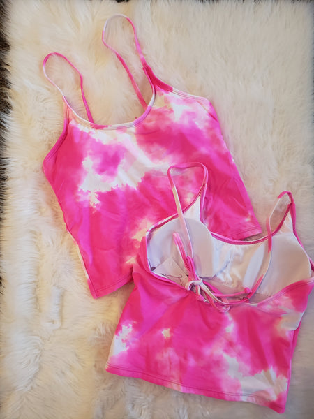 Coral Reef TIE DYE PINK TOP- All Sales Final