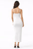 White Basic Maxi Slit Dress