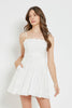 White Scallop Edge Strap Dress