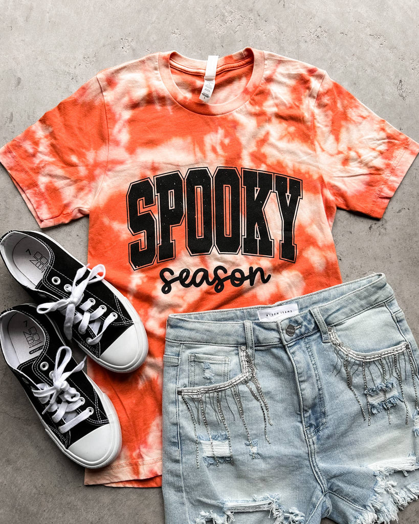 Bleached Orange Spooky Season Tee
