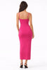 Hot Pink Basic Maxi Slit Dress
