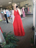 Red Halter Maxi Dress