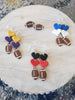 Blue/White Football Dangles
