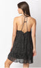 Black Spotted Ruffle Mini Dress
