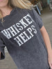Whiskey Helps Vintage Graphic Distressed Tee