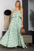 Green Paisley Print Tube Maxi Dress