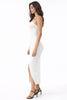 White Basic Maxi Slit Dress