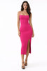 Hot Pink Basic Maxi Slit Dress