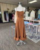 Rust Puff Bottom Midi Dress