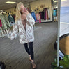 Taupe Oversized Checkered Cardigan