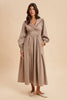 Babydoll Vintage Collar Plaid Midi Dress
