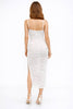Off White Mesh Ruched Midi Dress