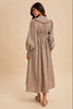 Babydoll Vintage Collar Plaid Midi Dress
