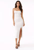 White Basic Maxi Slit Dress