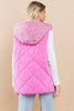 Pink Quilted Vest W/Hood