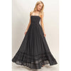Black Smocked Halter Maxi Dress