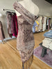 Brown Aztec Inspired Mesh Fringe Dress