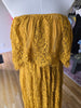 Mustard Off Shoulder Lace Maxi