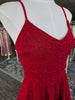 Red Glitter Mini Party Dress