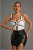 Off White/Black Sweater Rib Crop Top