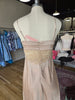 Lt Champagne Satin Lace Detail Maxi Dress