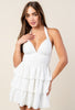 White Eyelet Halter Mini Dress