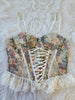 Floral Tapestry Corset Top W/Lace