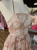 Rose Strappy Open Back 3d Sequin Lace Mini Dress