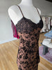 Brown W/ Black Velvet Floral Maxi