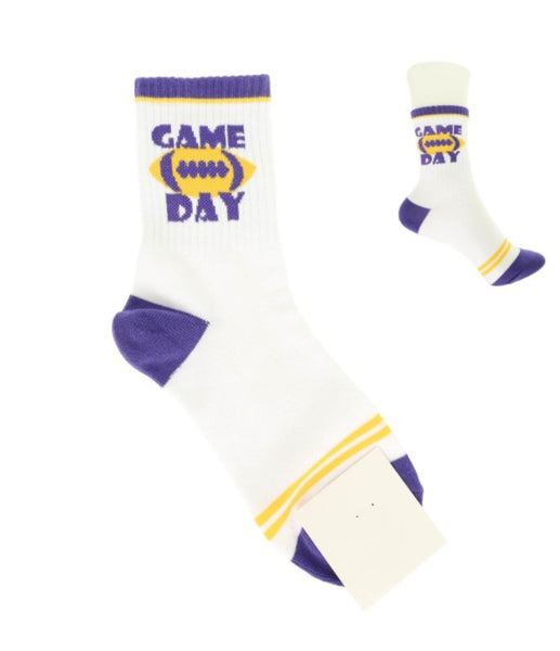 Purple/Yellow Game Day Socks