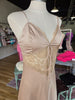 Lt Champagne Satin Lace Detail Maxi Dress