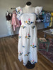 White Embroidery Floral Maxi Dress