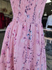 Pink Floral Strapless Midi Dress