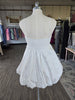 Ivory Rhinestone Balloon Taffeta Mini Dress