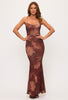 Dark Floral Mermaid Mesh Maxi Dress