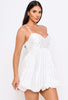 Ivory Rhinestone Balloon Taffeta Mini Dress
