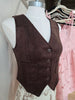 Brown Button Down Suede Vest