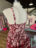 Wine Floral Tiered Maxi Dress