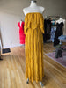 Mustard Off Shoulder Lace Maxi