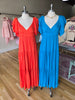 Blue Boho Maxi W/ Flutter Sleeves