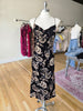 Velvet Cowl neckline Floral print Spaghetti straps