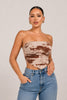 Brown/Beige Mesh Tube Top