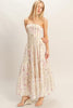 Yellow Floral Strapless Midi Dress